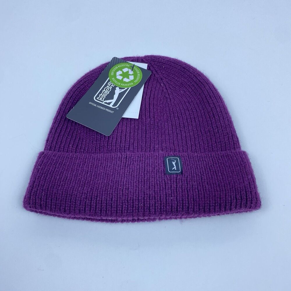 PGA Tour Men's Winter Hat Cap Knit Beanie Pickled Beet Colorway NWT